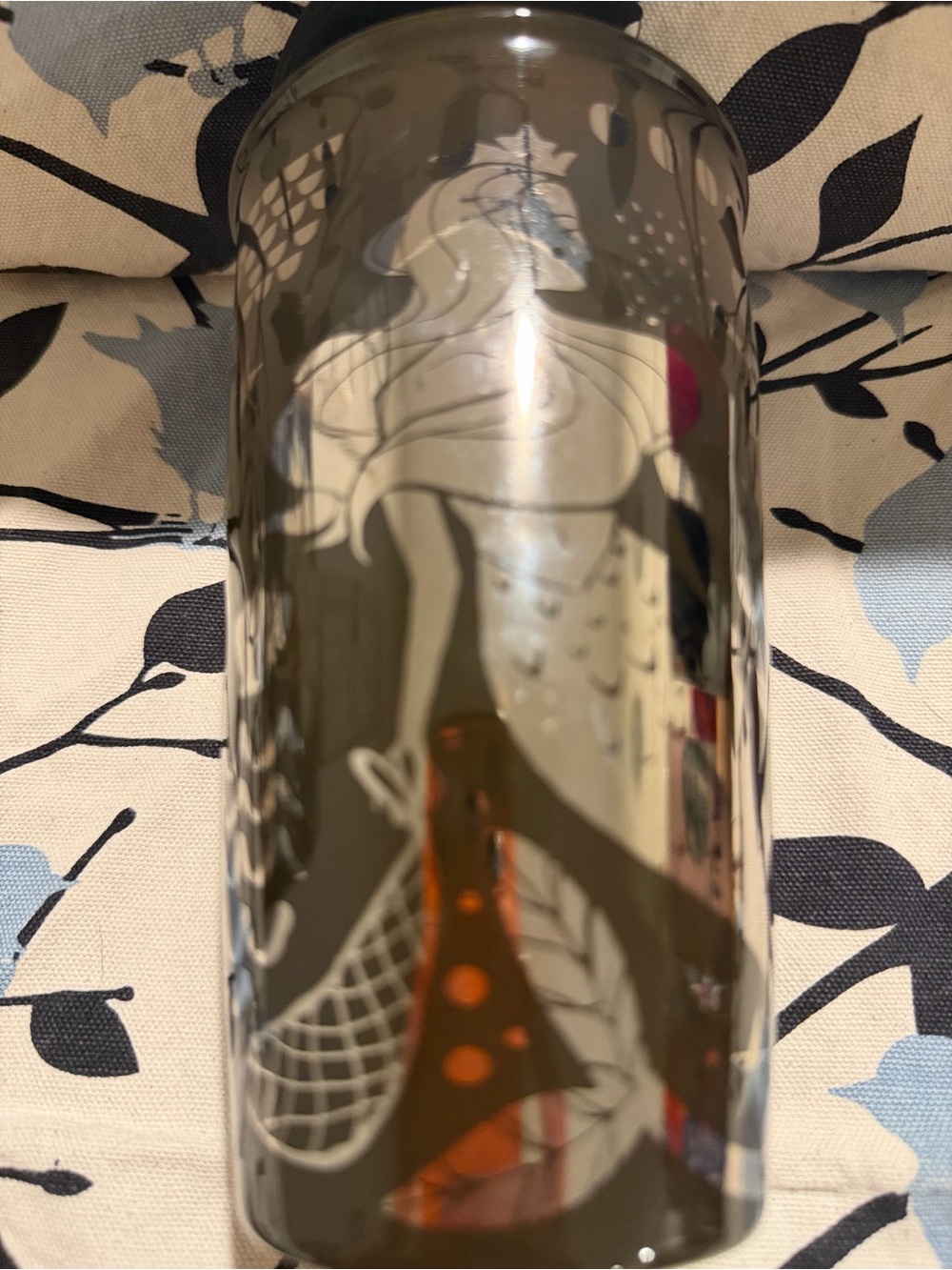 Starbucks Gray and White Mermaid Accent Travel Mug